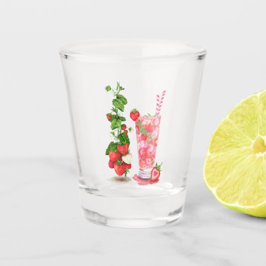 Aardbei Juice Cool Fruits Drink - vers Shot Glas (Voorkant)