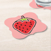 Aardbei Kartonnen Onderzetters (Gekanteld)