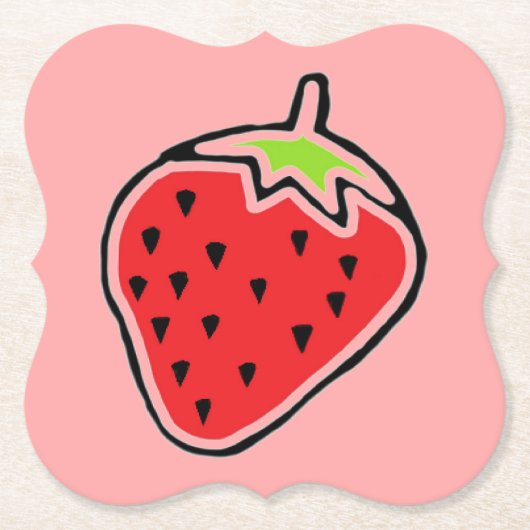 Aardbei Kartonnen Onderzetters (Voorkant)