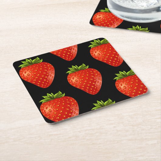 Aardbei Kartonnen Onderzetters (Schuin)