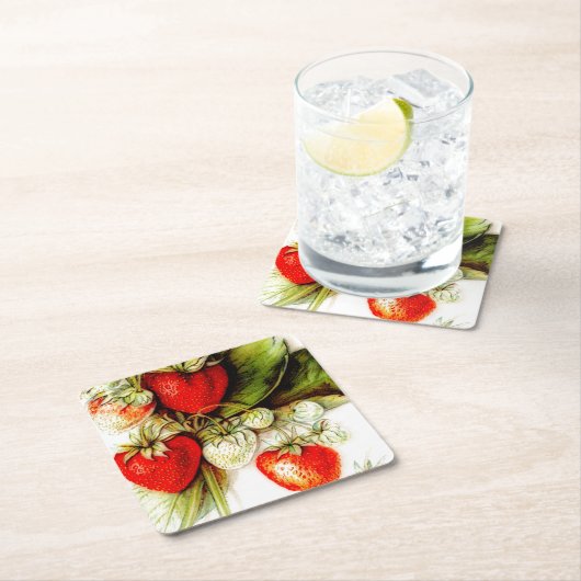  aardbei kartonnen onderzetters (Insitu)