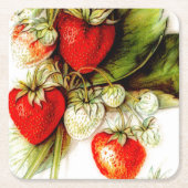 aardbei kartonnen onderzetters (Voorkant)