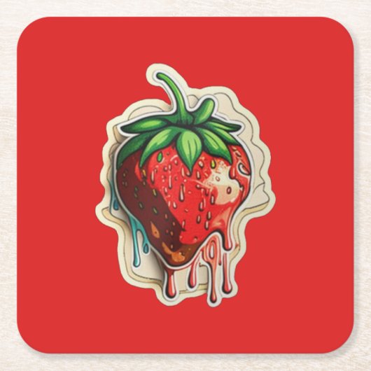 Aardbei Kartonnen Onderzetters (Voorkant)