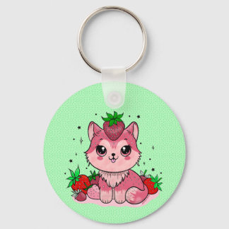 Aardbei Kat Sleutelhanger