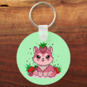 Aardbei Kat Sleutelhanger (Achterkant)