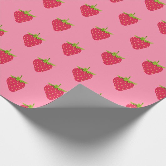 Aardbei Kawaii esthetische tropische bessen fruit Cadeaupapier (Hoek)