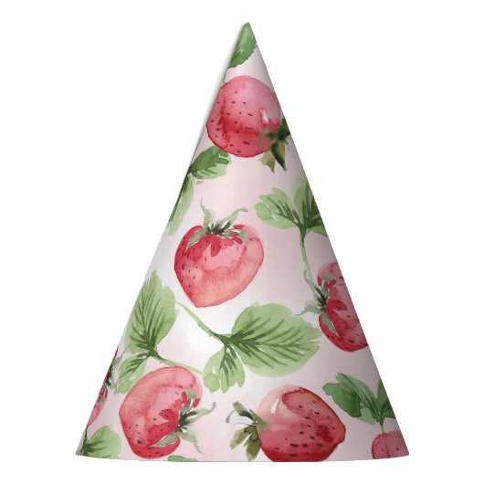 Aardbei kegel papier partij Pet Feesthoedjes (Links)