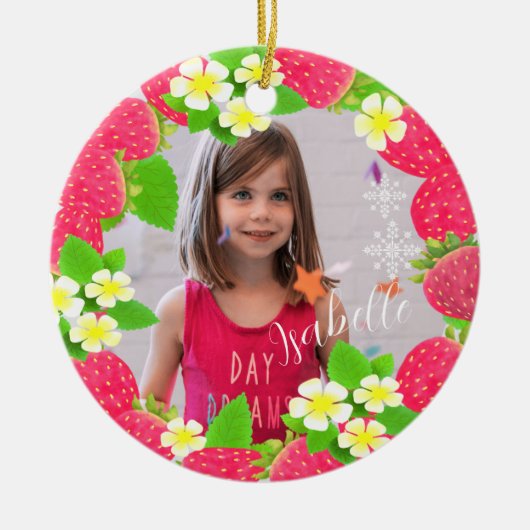 Aardbei Keramisch Ornament (Voorkant)