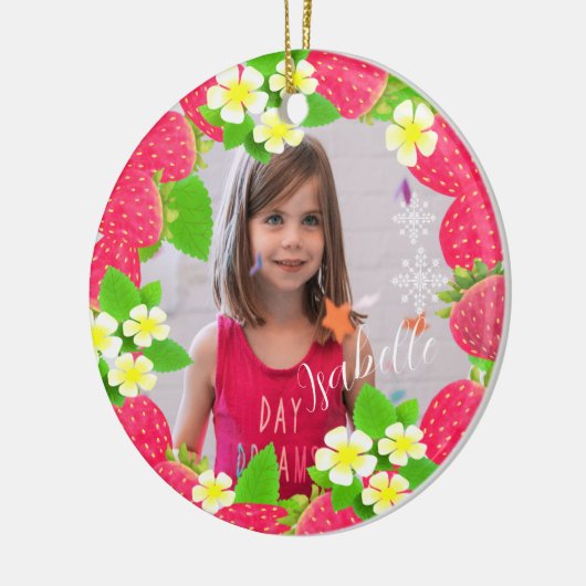 Aardbei Keramisch Ornament (Links)