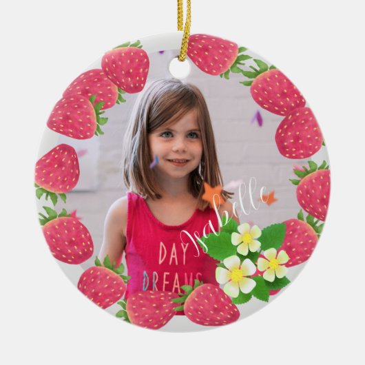 Aardbei Keramisch Ornament (Voorkant)