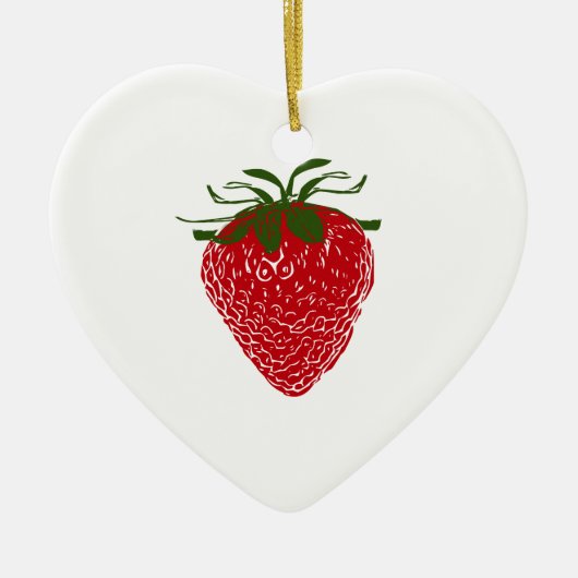 Aardbei: Keramisch Ornament (Voorkant)