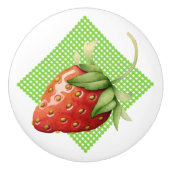 Aardbei keramische knop (Voorkant)