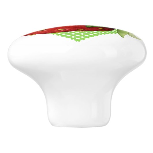 Aardbei keramische knop (Zijkant)