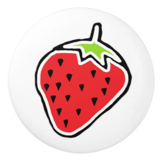 Aardbei Keramische Knop (Voorkant)