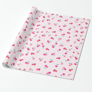 Aardbei Kersen Patroon Wrapping Papier