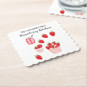 Aardbei Keuken Vers Zomerfruit Drinken Mat Kartonnen Onderzetters (Gebogen)