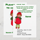  aardbei Kind verjaardagsfeestuitnodiging Kaart (Voorkant / Achterkant)