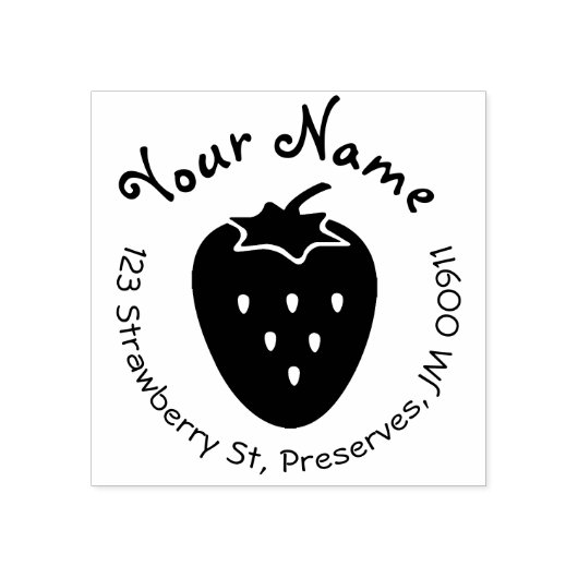 Aardbei Kinder Leuke Return Adres Stempel Rond (Afrduk)