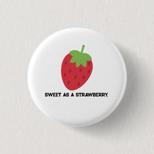 Aardbei Knop | Mooie Fruit-Themabroche Ronde Button 3,2 Cm (Voorkant)