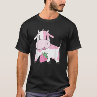 Aardbei-Koe Cartoon T-shirt