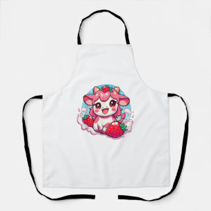 Aardbei Koe Kawaii Anime Aardbeienmelk _3 Schort