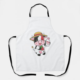 Aardbei Koe Kawaii Anime Aardbeienmelk _7 Schort