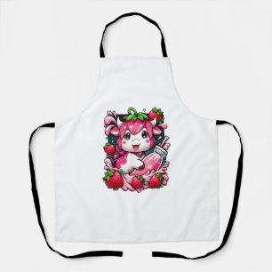 Aardbei Koe Kawaii Anime Aardbeienmelk Schort