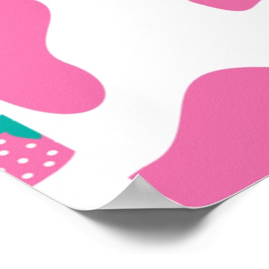 Aardbei-Koe Poster (Hoek)