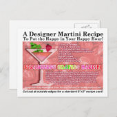 Aardbei Koriander Martini Recept Briefkaart (Voorkant / Achterkant)