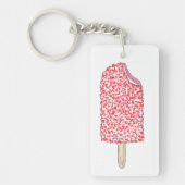 Aardbei Korstaart Popsicle Roze ijsschuimer-Pop Sleutelhanger (Voorkant)