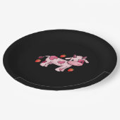 Aardbei Kow Cute Pink Cow Papieren Bordje (Gekanteld)