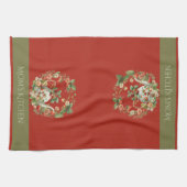 Aardbei krans en theepot Moeder keuken Theedoek (Horizontaal)