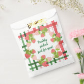 Aardbei Krans Roze en Groene Verjaardag Bedankzakje (Gezegeld)