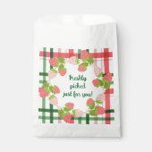 Aardbei Krans Roze en Groene Verjaardag Bedankzakje (Voorkant)