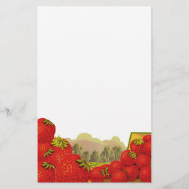 Aardbei  krat Art Stationery Briefpapier
