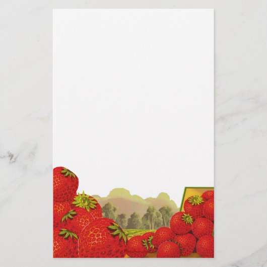 Aardbei  krat Art Stationery Briefpapier (Voorkant)