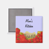 Aardbei  krat kunst aangepaste keukenmagneet magneet (Voorkant / Achterkant)