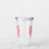 Aardbei Kusjes Verjaardagswensen T-shirt Acryl Acryl Drinkbeker (Links)