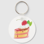 Aardbei Laag Cake Snee met Crème Sleutelhanger (Achterkant)