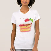 Aardbei Laag Cake Snee met Crème T-shirt (Voorkant)