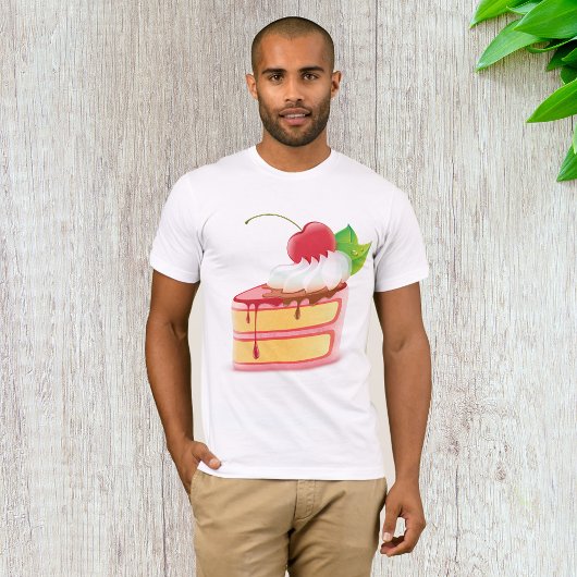 Aardbei Laag Cake Snee met Crème T-shirt