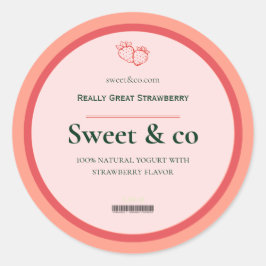 Aardbei Labels, Metselwerkpot Labels, Lichaamsbote Ronde Sticker