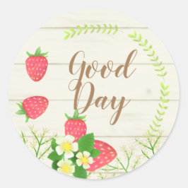 Aardbei Landengestileerd. Gepersonaliseerd. Ronde Sticker