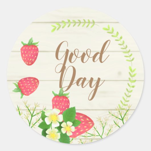 Aardbei Landengestileerd. Gepersonaliseerd. Ronde Sticker (Voorkant)