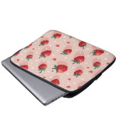 Aardbei laptop hoesje sleeve (Voorkant onderkant)