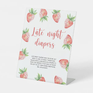 Aardbei \ Late night luier spel Reclamebord Met Voetstuk