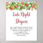 Aardbei Late Night Luier Teken Poster (Voorkant)