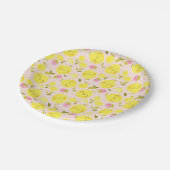 Aardbei Lemon Pink Papieren Bordje (Gekanteld)