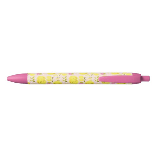 Aardbei Lemon Pink Zwarte Inkt Pen (Achterkant)