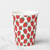 Aardbei | Leuke Fruit-Thema Party Drinkware Papieren Bekers (Achterkant)